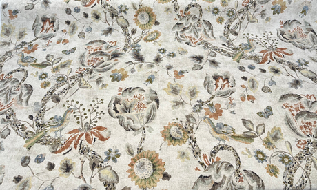 Waverly Adalet Jacobean Chutney Linen Fabric - Floral Vine Pattern, 54" Width (1 Yard)