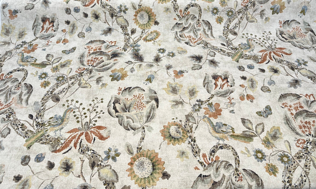 Waverly Adalet Jacobean Chutney Linen Fabric - Floral Vine Pattern, 54" Width (1 Yard)
