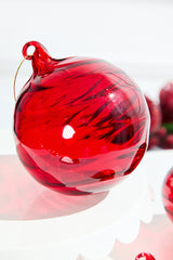 5"-6" Bright Red Glass Ornament