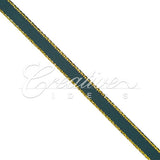 1/4" Satin With Gold Edge Ribbon - 50 Yards (Hunter Green)