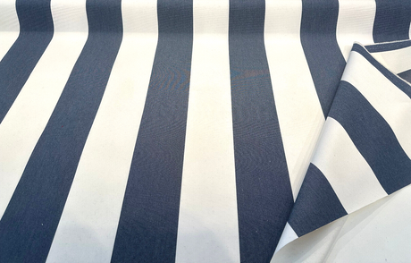 Explorer Sunbrella Acrylic Fabric - Indigo Blue And White Stripe, 54" Width (1 Yard)