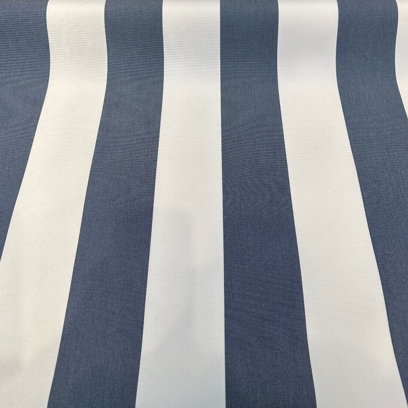Explorer Sunbrella Acrylic Fabric - Indigo Blue And White Stripe, 54" Width (1 Yard)
