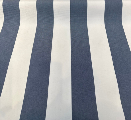Explorer Sunbrella Acrylic Fabric - Indigo Blue And White Stripe, 54" Width (1 Yard)