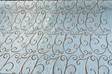 Swirls Chateau Blue Brown Embroidered Slub Faux Silk Fabric - Chateau Blue/Brown Embroidered Swirls, 54" Width (1 Yard)