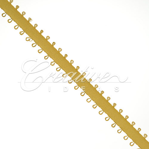 3/16" Double Face Picot Ribbon - 50 Yards (Antique Gold)