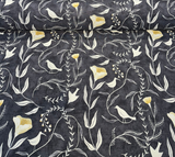 Pindler Sing Song Noir Cotton Fabric - Black Bird Vine Motif, 54" Width (1 Yard)