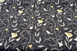 Pindler Sing Song Noir Cotton Fabric - Black Bird Vine Motif, 54" Width (1 Yard)