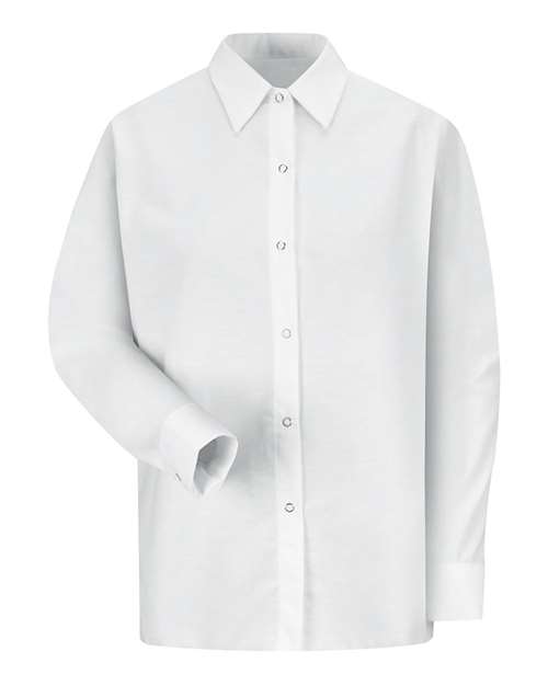 Red Kap Women's Long Sleeve Specialized Pocketless Poplin Work Shirt