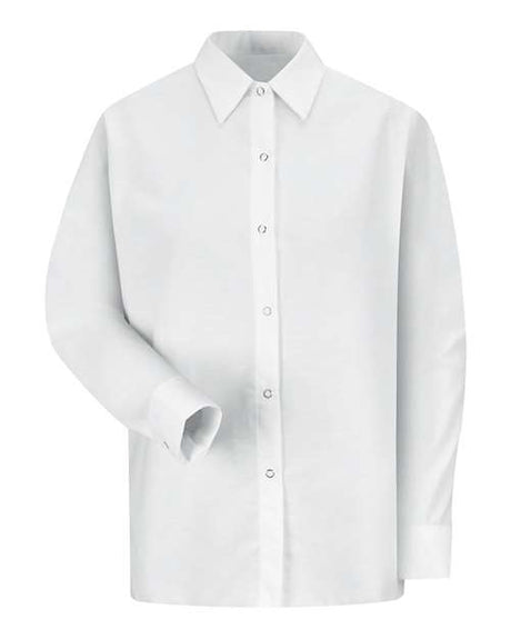 Red Kap Women's Long Sleeve Specialized Pocketless Poplin Work Shirt