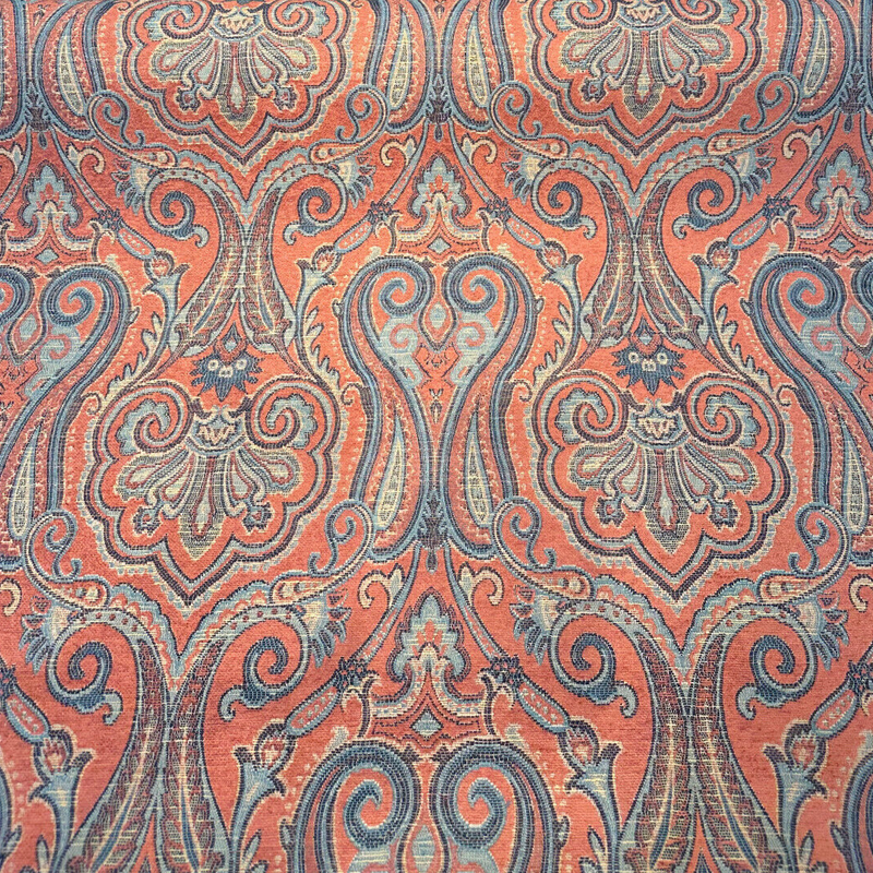 Waverly Clubroom Paisley Damask Majesty Red Chenille Fabric - Paisley Damask, Majesty Red, 54" Width (1 Yard)