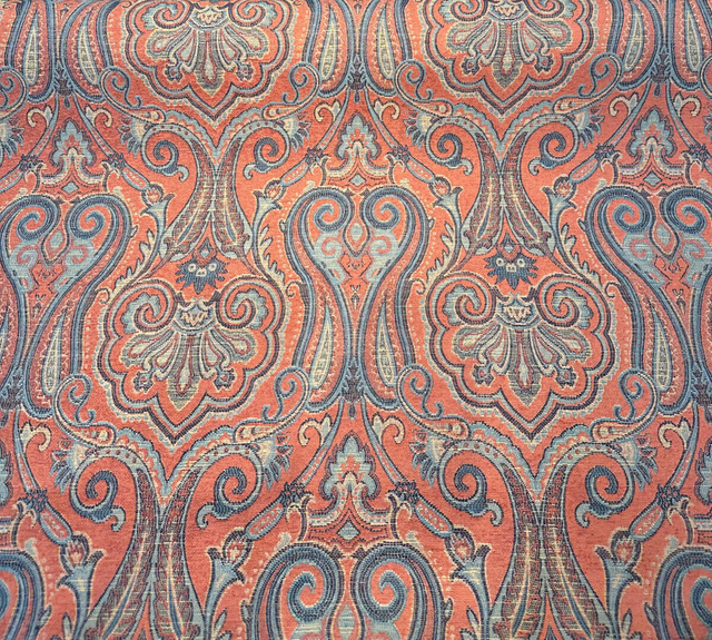 Waverly Clubroom Paisley Damask Majesty Red Chenille Fabric - Paisley Damask, Majesty Red, 54" Width (1 Yard)