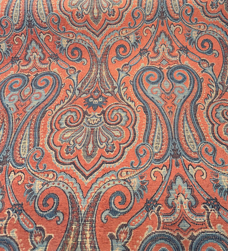 Waverly Clubroom Paisley Damask Majesty Red Chenille Fabric - Paisley Damask, Majesty Red, 54" Width (1 Yard)