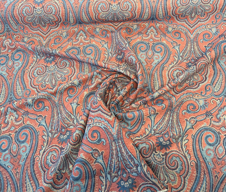 Waverly Clubroom Paisley Damask Majesty Red Chenille Fabric - Paisley Damask, Majesty Red, 54" Width (1 Yard)