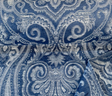 Waverly Clubroom Paisley Damask Prussian Chenille Upholstery Fabric - Prussian Blue Paisley Damask, 54" Width (1 Yard)