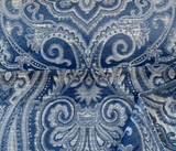 Waverly Clubroom Paisley Damask Prussian Chenille Upholstery Fabric - Prussian Blue Paisley Damask, 54" Width (1 Yard)