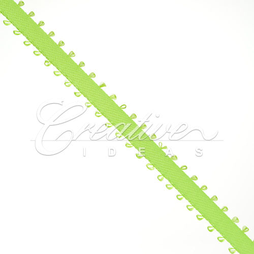 3/16" Double Face Picot Ribbon - 50 Yards (Apple Green)