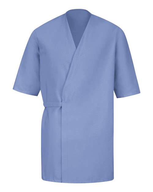 Collarless Poplin Butcher Wrap