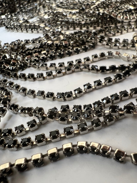 Lurex Silver Black Dense Occasionwear Fabric