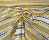 Sunbrella Pindler Mojave Twill Desert Solution Dyed Acrylic Fabric - Yellow, Brown, White Striped Geometric Pattern, 54" Width (1 Yard)