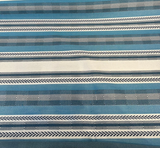 Sunbrella Pindler Mojave Twill Solution Dyed Acrylic Fabric - Turquoise, Brown, White Striped Geometric, 54" Width (1 Yard)