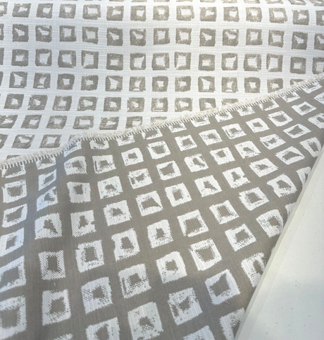 Sunbrella Kindle Silk Solution Dyed Acrylic Fabric - Geometric Prints, Dark Beige, 54" Width (1 Yard)