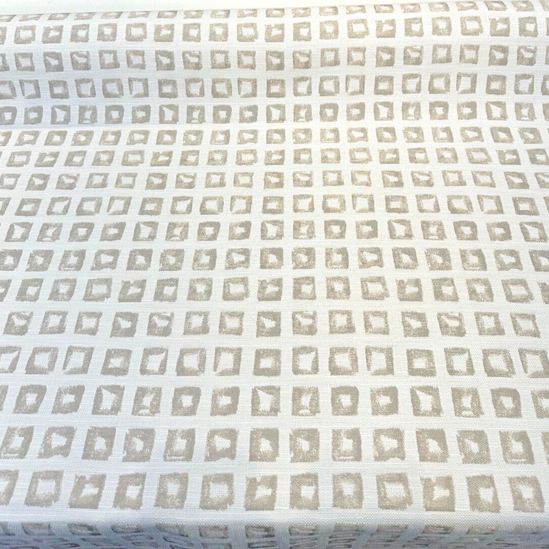 Sunbrella Kindle Silk Solution Dyed Acrylic Fabric - Geometric Prints, Dark Beige, 54" Width (1 Yard)