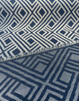 Sunbrella Integrated Acrylic Fabric - Indigo Blue, Diamond Ogee Geometric, 54" Width (1 Yard)