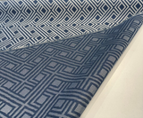 Sunbrella Integrated Acrylic Fabric - Indigo Blue, Diamond Ogee Geometric, 54" Width (1 Yard)