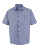 Men's Tall Mini-Plaid Uniform Short Sleeve Shirt