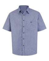 Men's Tall Mini-Plaid Uniform Short Sleeve Shirt