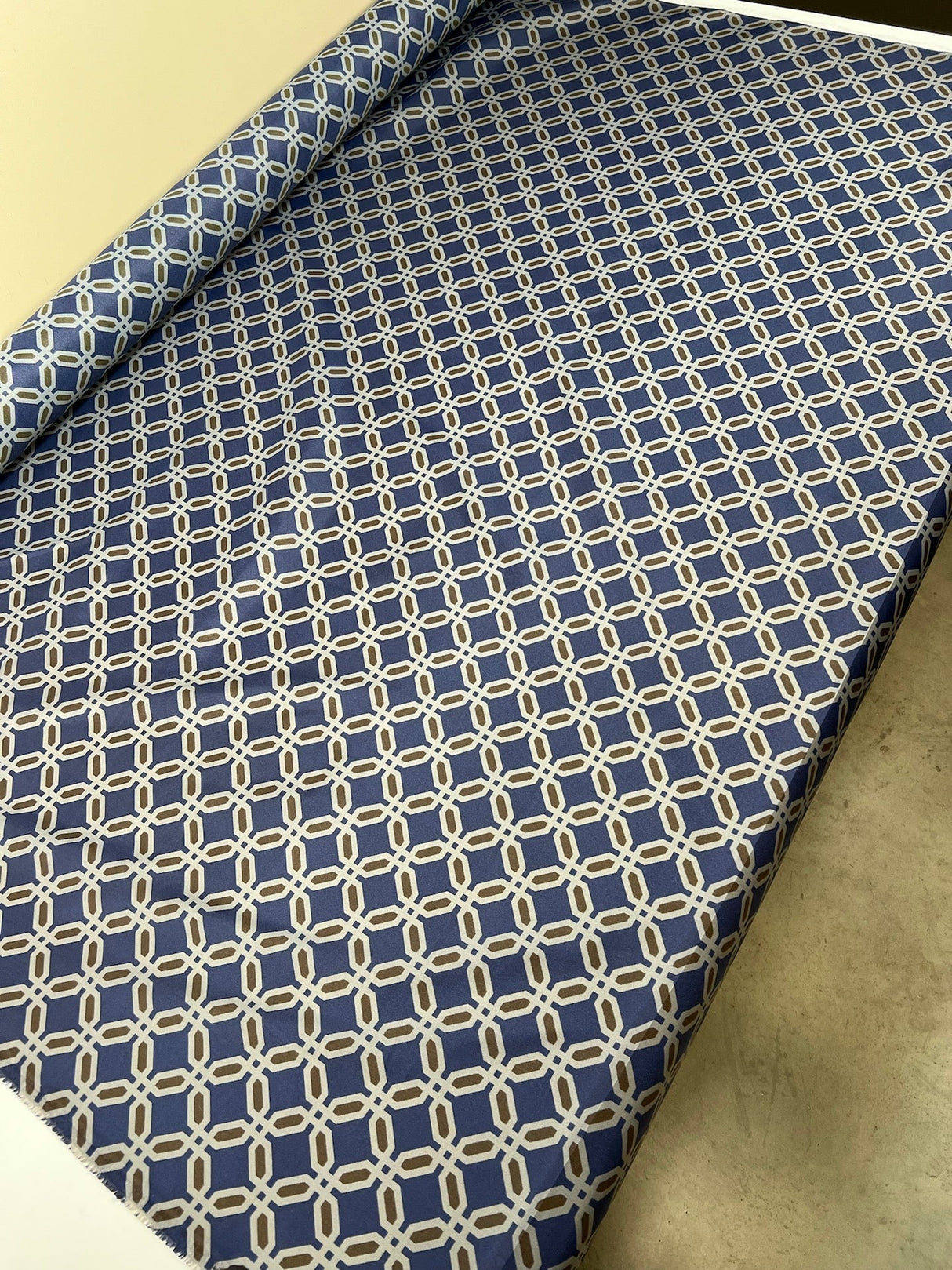 Polyamide Woven Geometric Print Blue