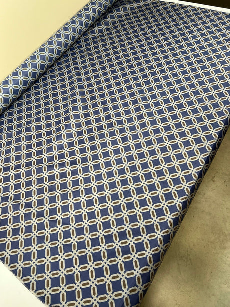 Polyamide Woven Geometric Print Blue