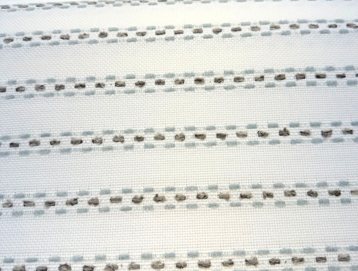 Sunbrella Stitchy Stripe Spa Solution Dyed Acrylic Fabric - Blue And Gray Stripes On White Off-White Background, 54" Width (1 Yard)