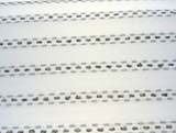 Sunbrella Stitchy Stripe Spa Solution Dyed Acrylic Fabric - Blue And Gray Stripes On White Off-White Background, 54" Width (1 Yard)