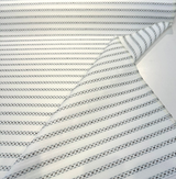 Sunbrella Stitchy Stripe Spa Solution Dyed Acrylic Fabric - Blue And Gray Stripes On White Off-White Background, 54" Width (1 Yard)