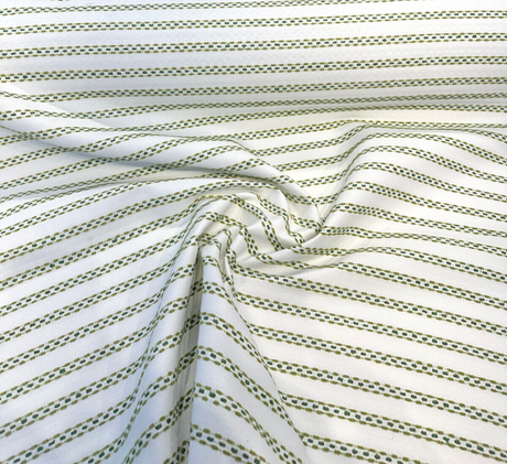 Sunbrella Stitchy Stripe Green Leaf Solution Dyed Acrylic Fabric - Leaf Green Stripe, 54" Width (1 Yard)