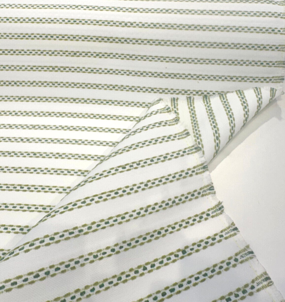 Sunbrella Stitchy Stripe Green Leaf Solution Dyed Acrylic Fabric - Leaf Green Stripe, 54" Width (1 Yard)