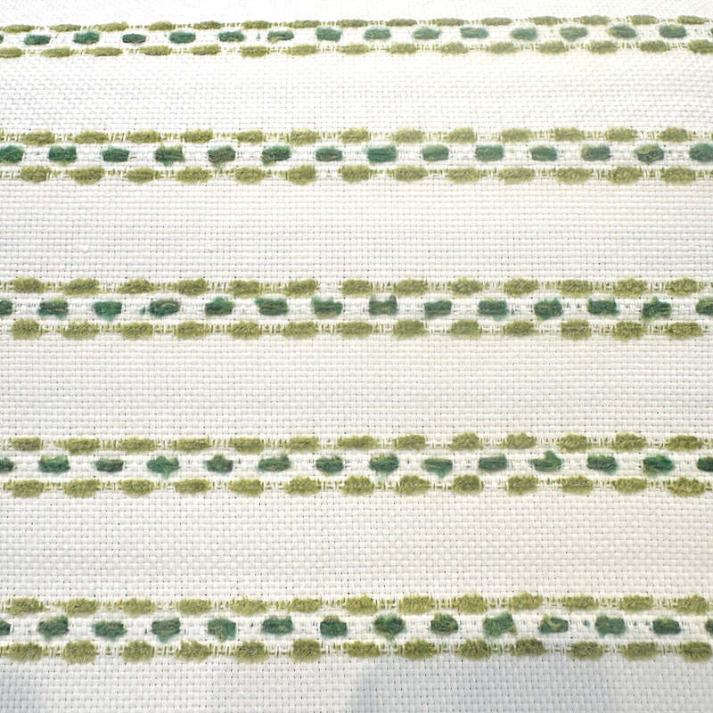 Sunbrella Stitchy Stripe Green Leaf Solution Dyed Acrylic Fabric - Leaf Green Stripe, 54" Width (1 Yard)