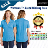Sport-Tek® Women's PosiCharge Tri-Blend Wicking Collared Short Sleeve Polo