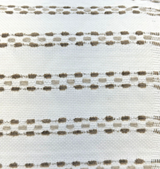 Sunbrella Stitchy Stripe Linen Taupe Solution Dyed Acrylic Fabric - Taupe And Linen Stripes, 54" Width (1 Yard)