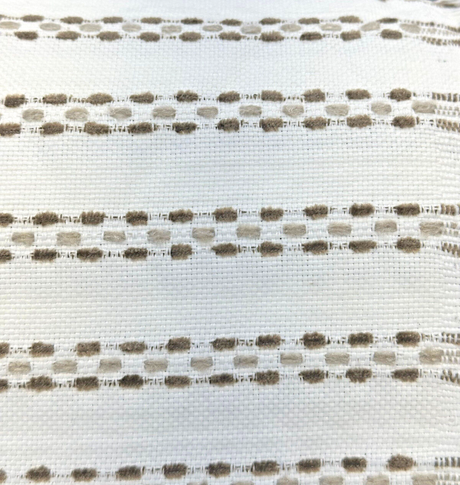 Sunbrella Stitchy Stripe Linen Taupe Solution Dyed Acrylic Fabric - Taupe And Linen Stripes, 54" Width (1 Yard)