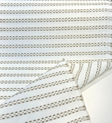 Sunbrella Stitchy Stripe Linen Taupe Solution Dyed Acrylic Fabric - Taupe And Linen Stripes, 54" Width (1 Yard)