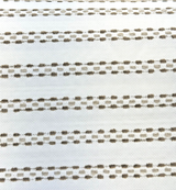 Sunbrella Stitchy Stripe Linen Taupe Solution Dyed Acrylic Fabric - Taupe And Linen Stripes, 54" Width (1 Yard)