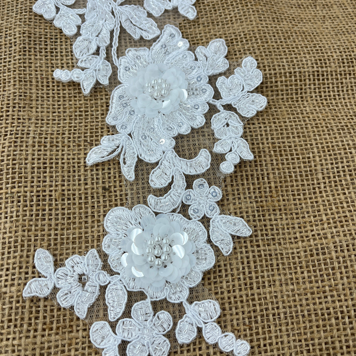 Embroidered Floral Lace Applique Gold