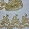 Polyester Lace Trimming Corded Embroidered 4" Wide