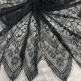 3 Yards Chantilly Embroidered Lace Fabric with Eyelash Scallop