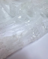 Polyamide Mesh Embroidered Sequin White