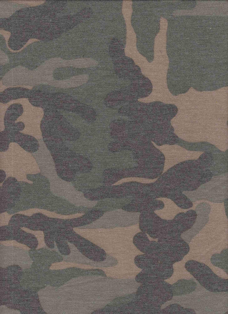 1 Yard Disperse Camo Print Knit Fabric 58/60"