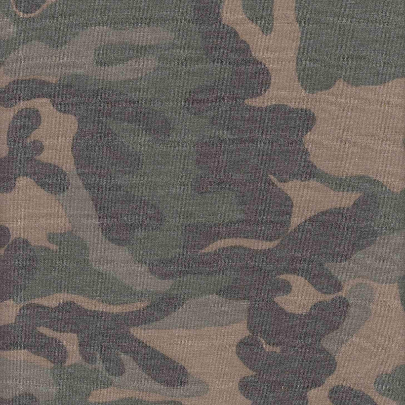 1 Yard Disperse Camo Print Knit Fabric 58/60"