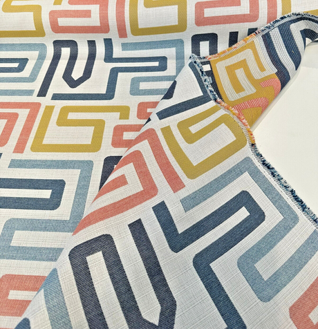 Sunbrella Labyrinth Fiesta Acrylic Fabric - Geometric Fiesta Pattern, 54" Width (1 Yard)